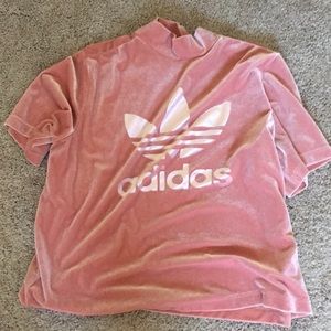 Pink velour adidas shirt size XL